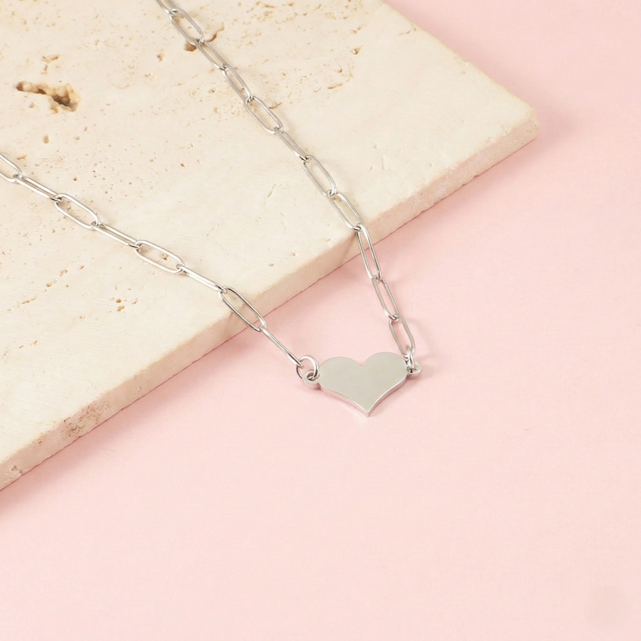 Cadena Eslabones Placa Corazón