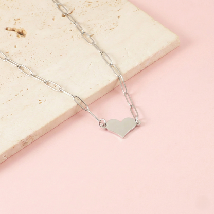 Cadena Eslabones Placa Corazón