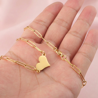 Cadena Eslabones Placa Corazón