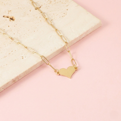 Cadena Eslabones Placa Corazón